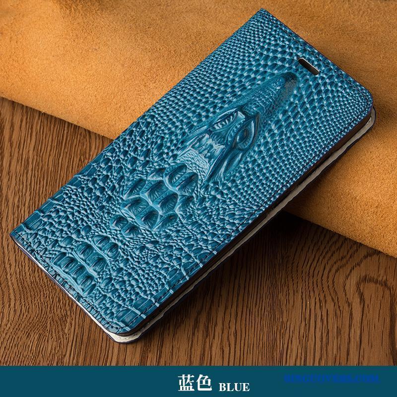 Samsung Galaxy Note 5 Cover Telefon Etui Blå Folio Beskyttelse Ægte Læder High End