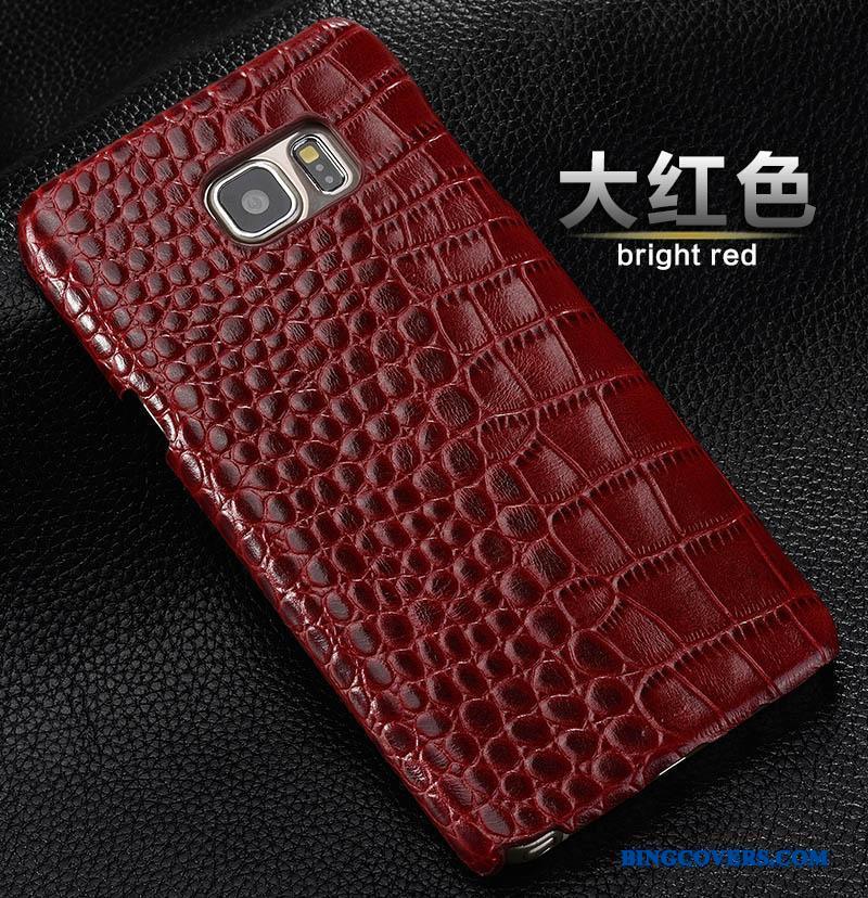 Samsung Galaxy Note 5 Lædertaske Rød Telefon Etui Af Personlighed Hård Beskyttelse Kreativ