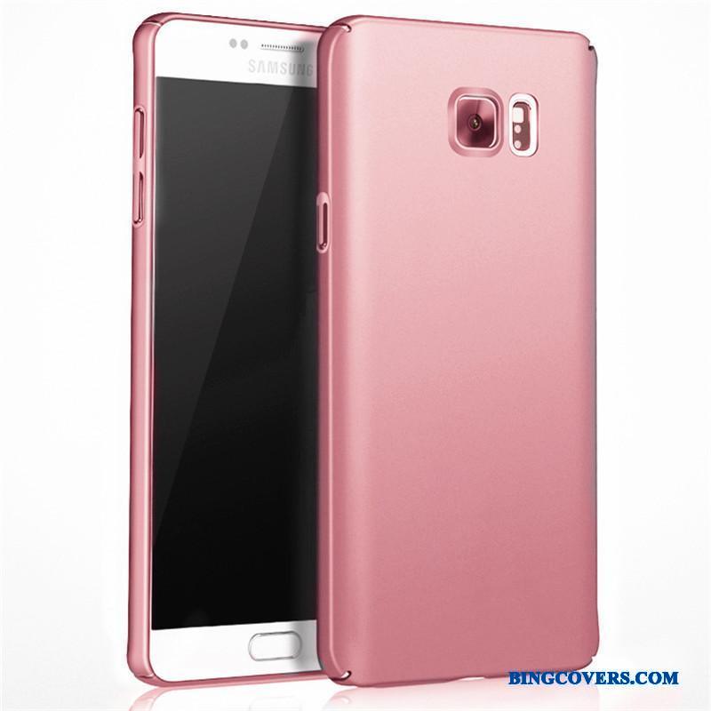 Samsung Galaxy Note 5 Mobiltelefon Nubuck Rosa Guld Telefon Etui Beskyttelse Cover Hård