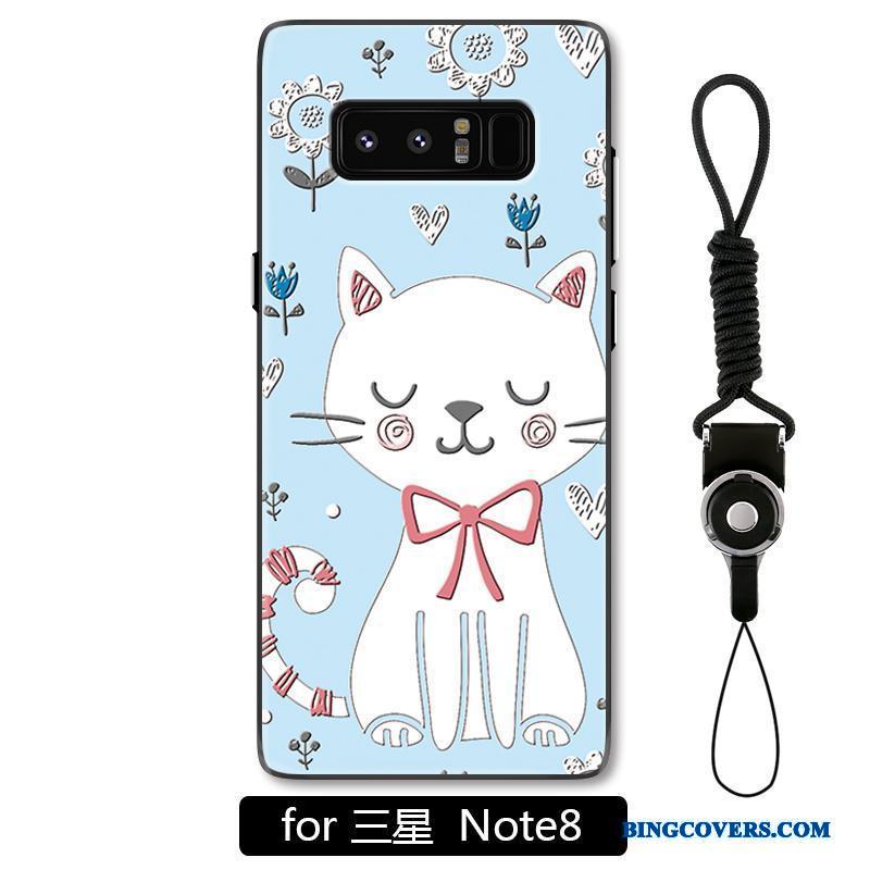 Samsung Galaxy Note 8 Anti-fald Cartoon Relief Blå Stjerne Cover Telefon Etui