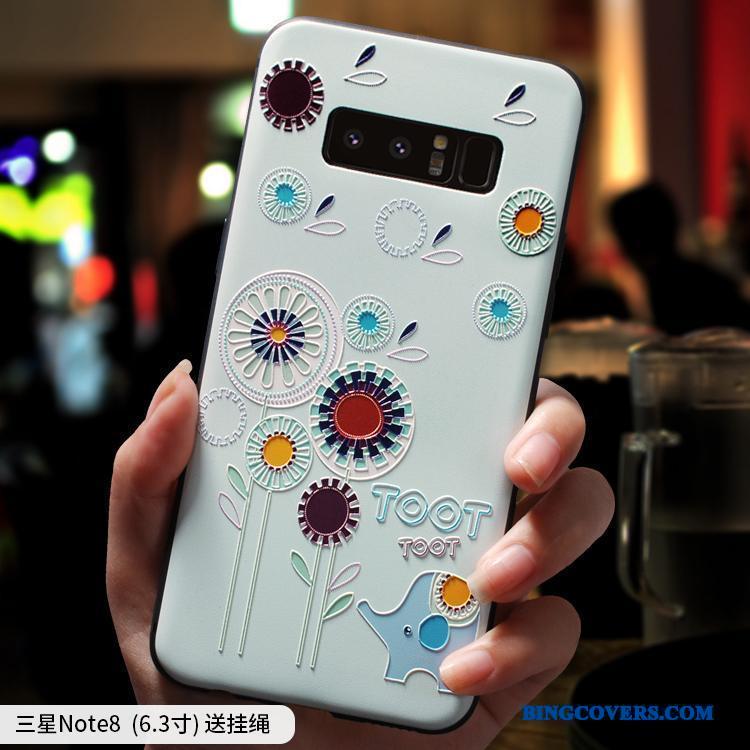 Samsung Galaxy Note 8 Blå Blød Silikone Af Personlighed Beskyttelse Telefon Etui Cover