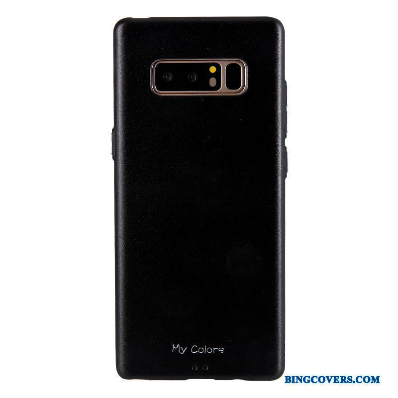 Samsung Galaxy Note 8 Blød Beskyttelse Sort Læder Business Telefon Etui Cover