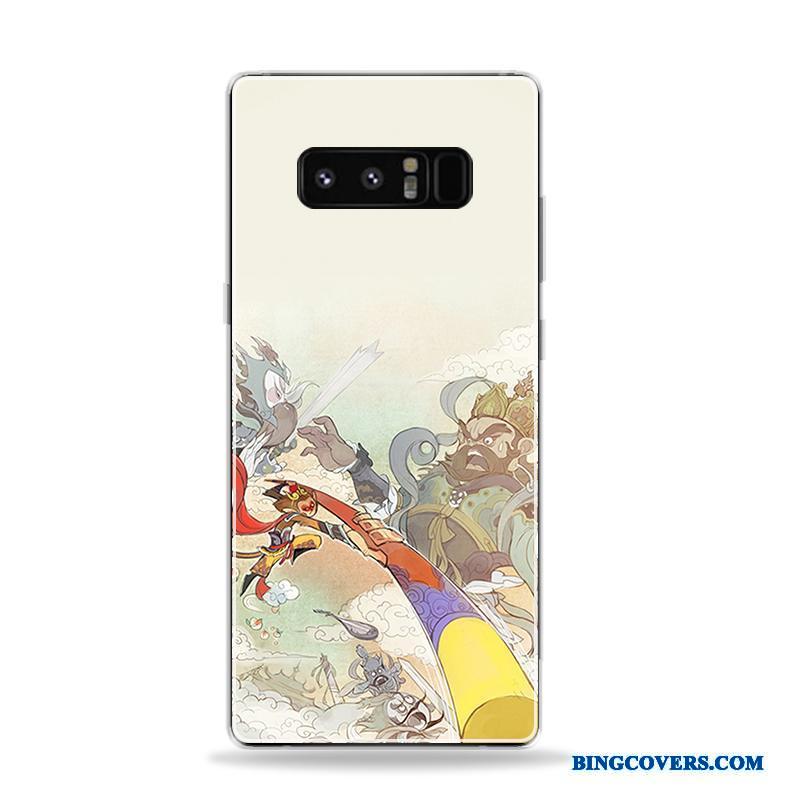 Samsung Galaxy Note 8 Kunst Cover Silikone Telefon Etui Farve Stor Kinesisk Stil