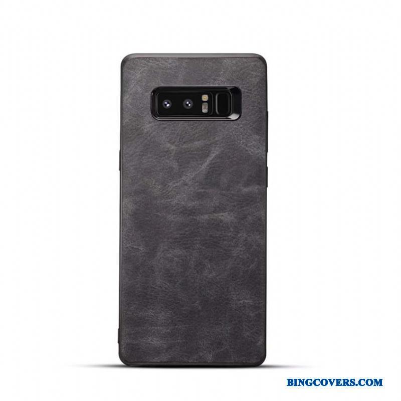 Samsung Galaxy Note 8 Mobiltelefon Grå Blød Læder Beskyttelse Stjerne Telefon Etui