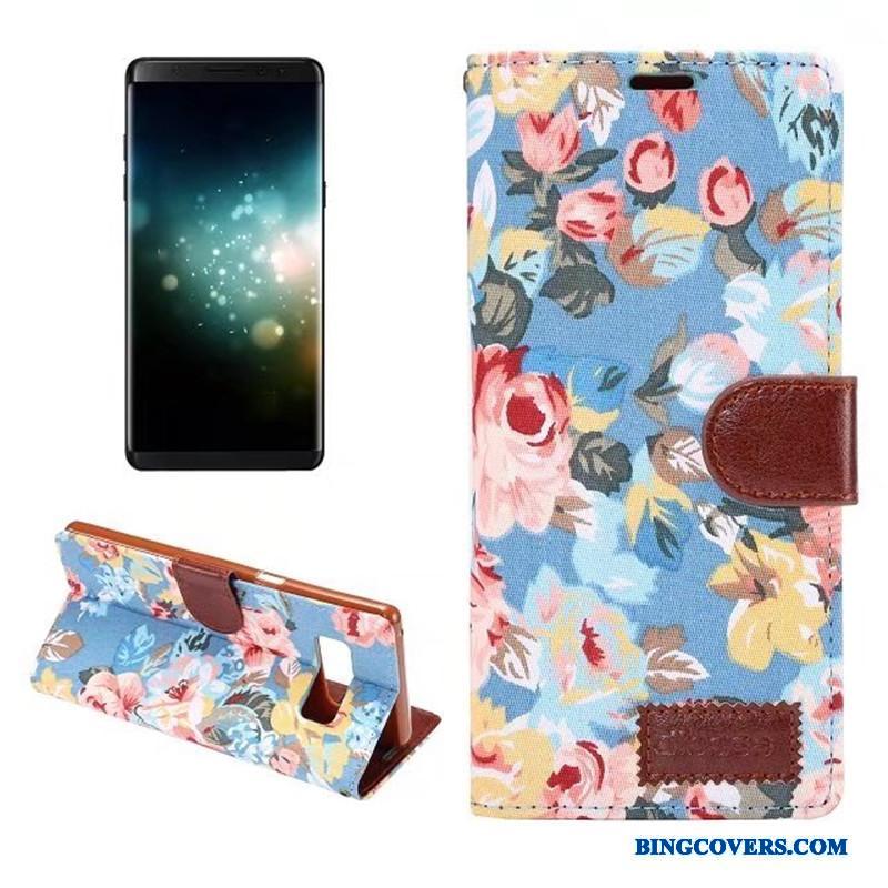 Samsung Galaxy Note 8 Mønster Etui Klud Mobiltelefon Lædertaske Blomster Beskyttelse