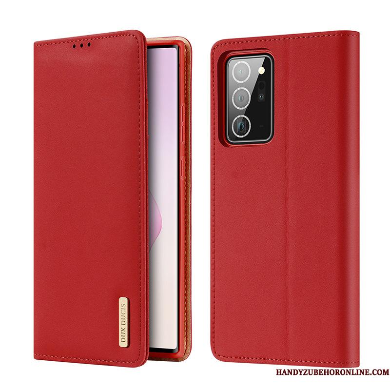 Samsung Galaxy Note20 Rød Lædertaske Stjerne Telefon Etui