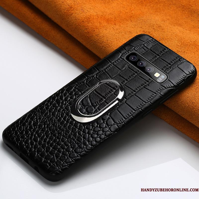 Samsung Galaxy S10 Etui Bil Beskyttelse Cover Ægte Læder Support Magnetisk Krokodille Mønster