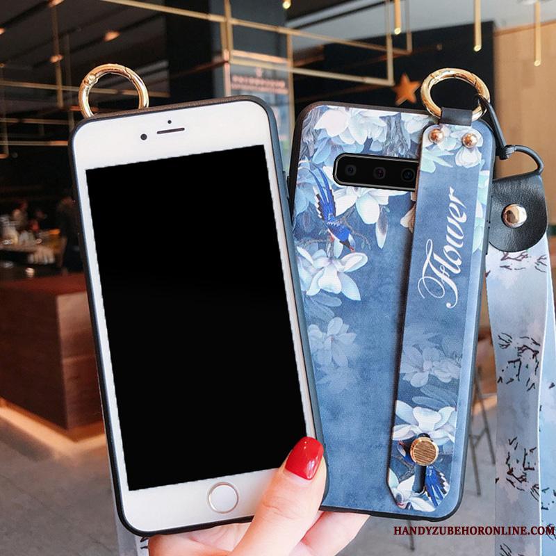 Samsung Galaxy S10 Etui Nubuck Blå Kreativ Stjerne Tynd Trendy Beskyttelse