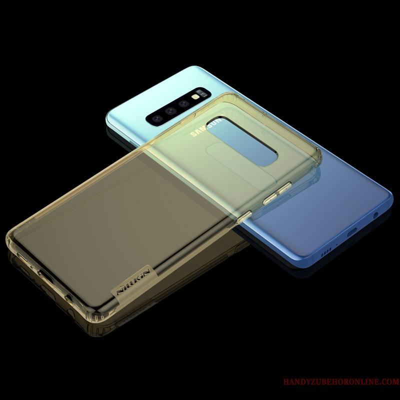 Samsung Galaxy S10+ Silikone Guld Stjerne Etui Cover Anti-fald Beskyttelse
