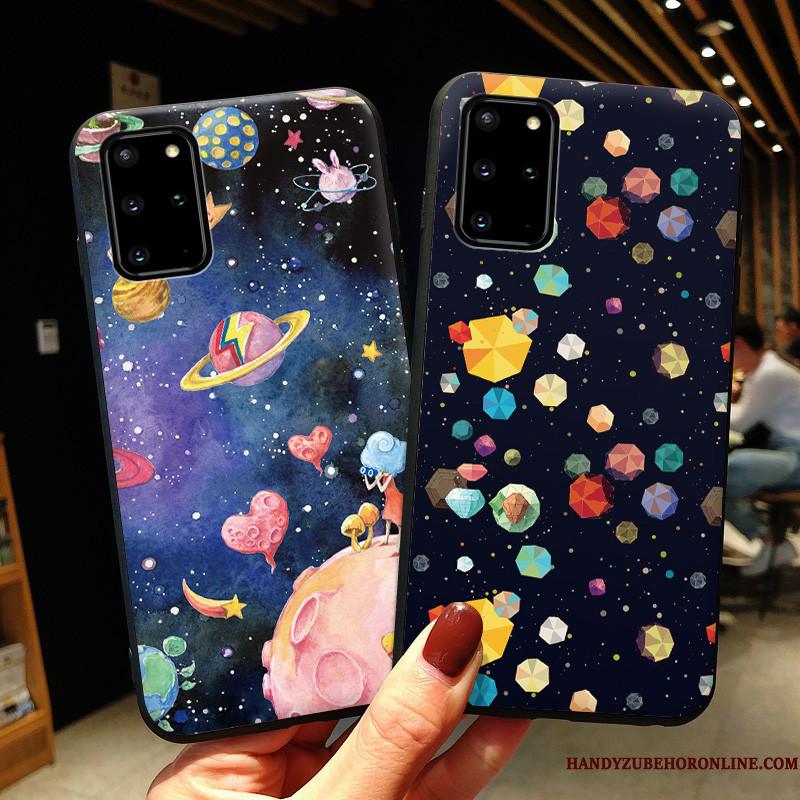 Samsung Galaxy S20+ Stjerneklar Farverig Silikone Anti-fald Telefon Etui Blå Beskyttelse