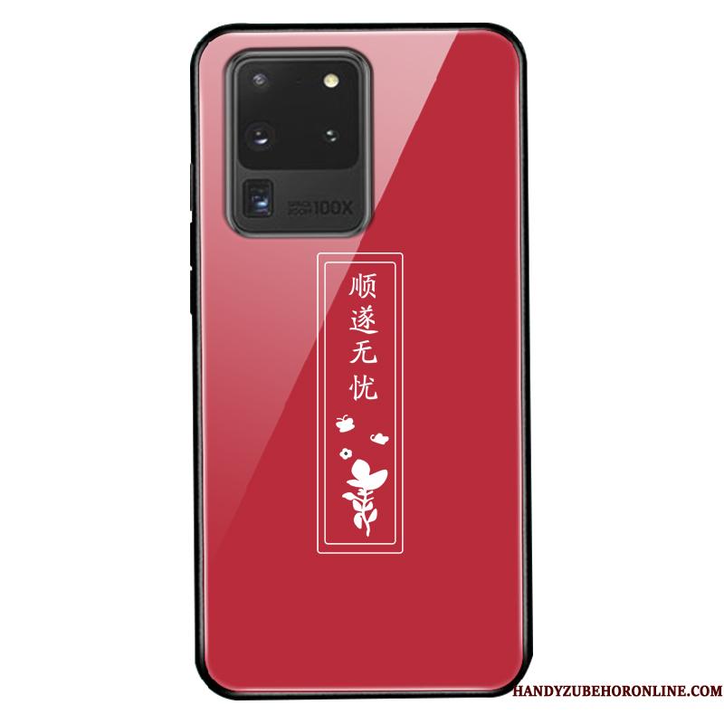 Samsung Galaxy S20 Ultra Etui Blød Anti-fald Rød Af Personlighed Silikone Cover Stjerne