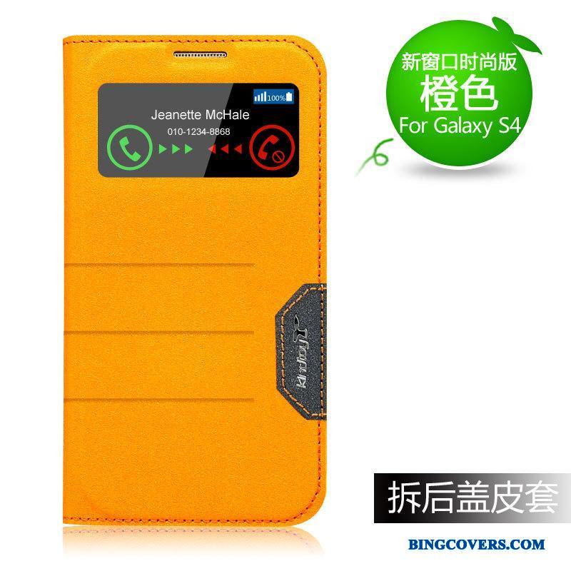 Samsung Galaxy S4 Telefon Etui Orange Cover Lædertaske Stjerne Mobiltelefon Beskyttelse
