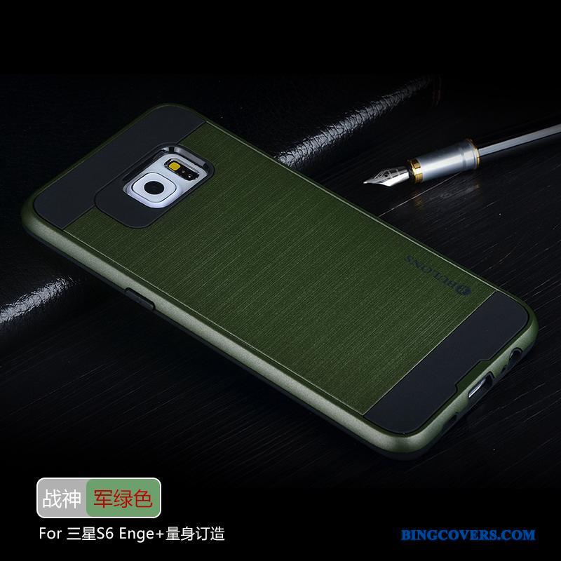 Samsung Galaxy S6 Edge + Mobiltelefon Anti-fald Silikone Telefon Etui Stjerne Cover Mørkegrøn