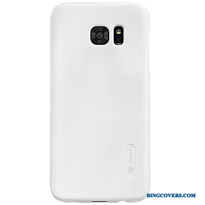 Samsung Galaxy S7 Edge Beskyttelse Skærmbeskyttelse Telefon Etui Cover Guld Mobiltelefon Hvid