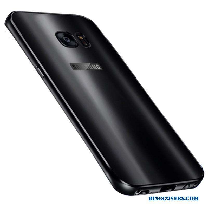 Samsung Galaxy S7 Edge Cover Etui Beskyttelse Metal Ramme Sort Mobiltelefon