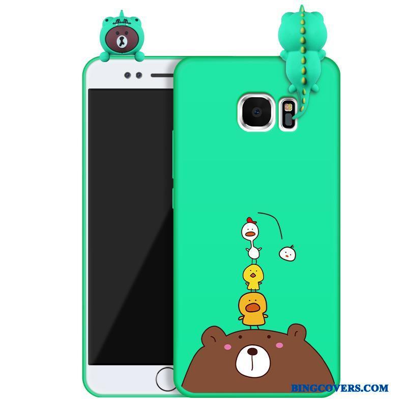 Samsung Galaxy S7 Edge Etui Grøn Silikone Beskyttelse Cartoon Cover Kreativ Stjerne