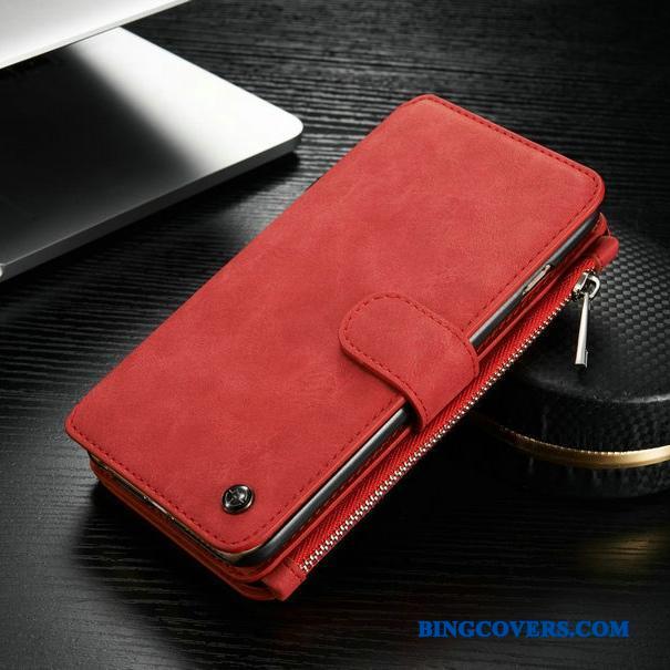 Samsung Galaxy S7 Edge Folio Kort Rød Mobiltelefon Beskyttelse Etui Lædertaske