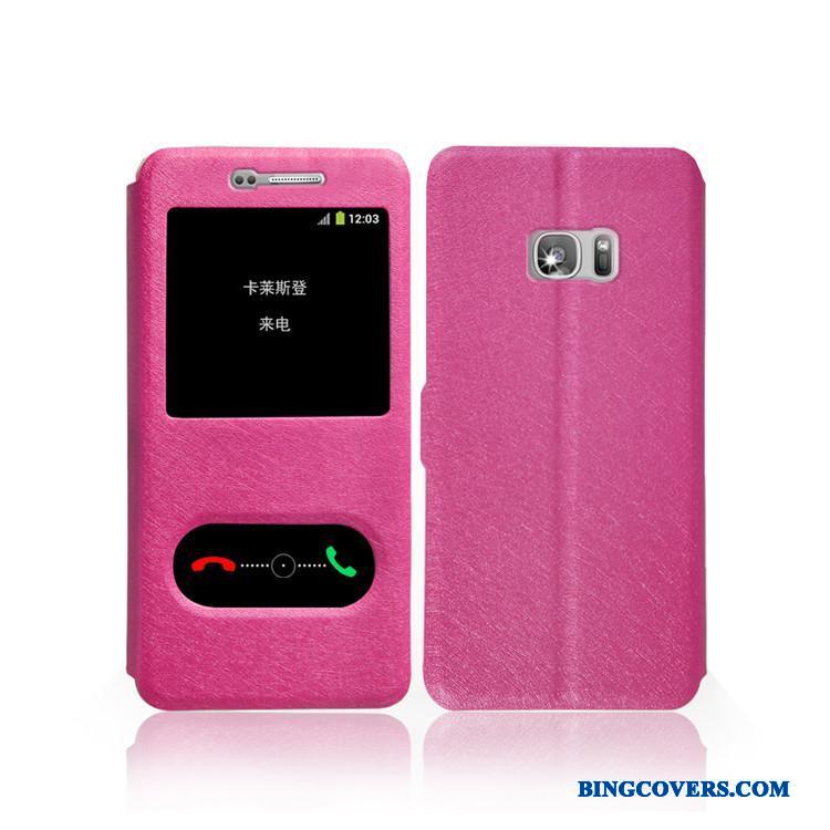 Samsung Galaxy S7 Edge Mobiltelefon Etui Beskyttelse Stjerne Cover Elegante Rød