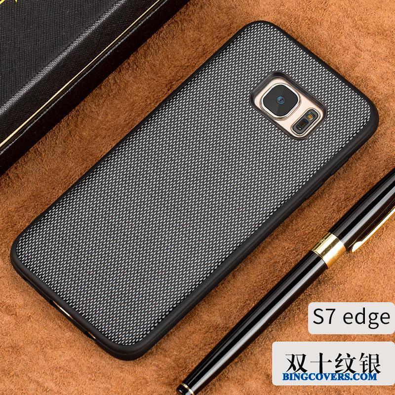 Samsung Galaxy S7 Edge Sølv Etui Hård Lædertaske Elegante Telefon Europa