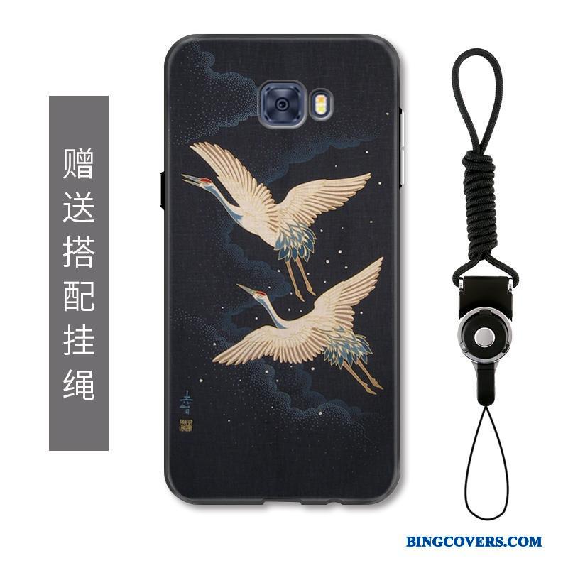Samsung Galaxy S7 Edge Telefon Etui Kinesisk Stil Beskyttelse Hængende Ornamenter Traner Stjerne Karpe
