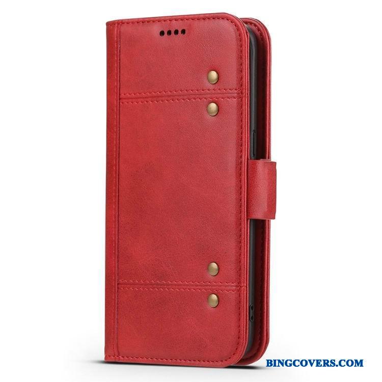 Samsung Galaxy S7 Etui Cover Lædertaske Ensartet Stjerne Kort Mobiltelefon Rød