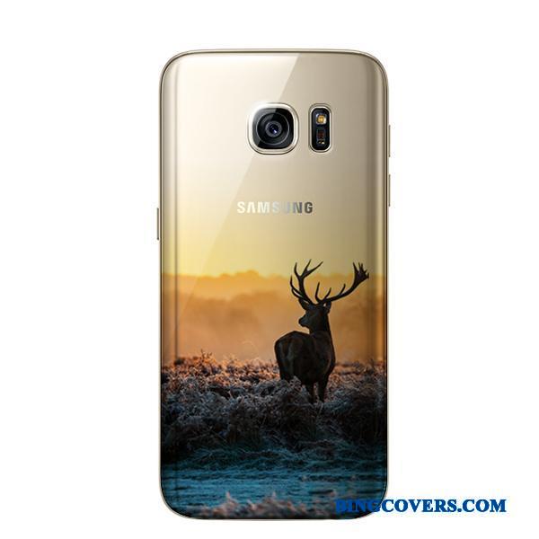 Samsung Galaxy S7 Etui Gul Simple Silikone Stjerne Alt Inklusive Blød Beskyttelse