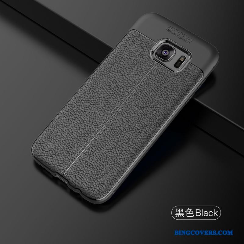 Samsung Galaxy S7 Etui Læder Alt Inklusive Anti-fald Sort Stjerne Mønster Trend