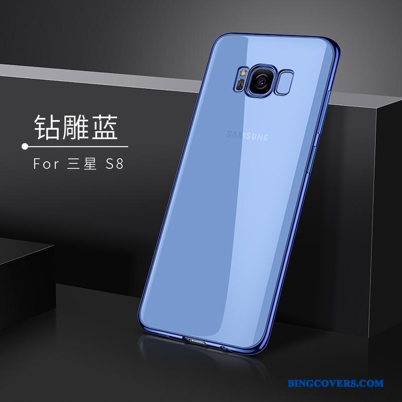 Samsung Galaxy S8 Cover Blå Telefon Etui Silikone Blød Stjerne Gennemsigtig