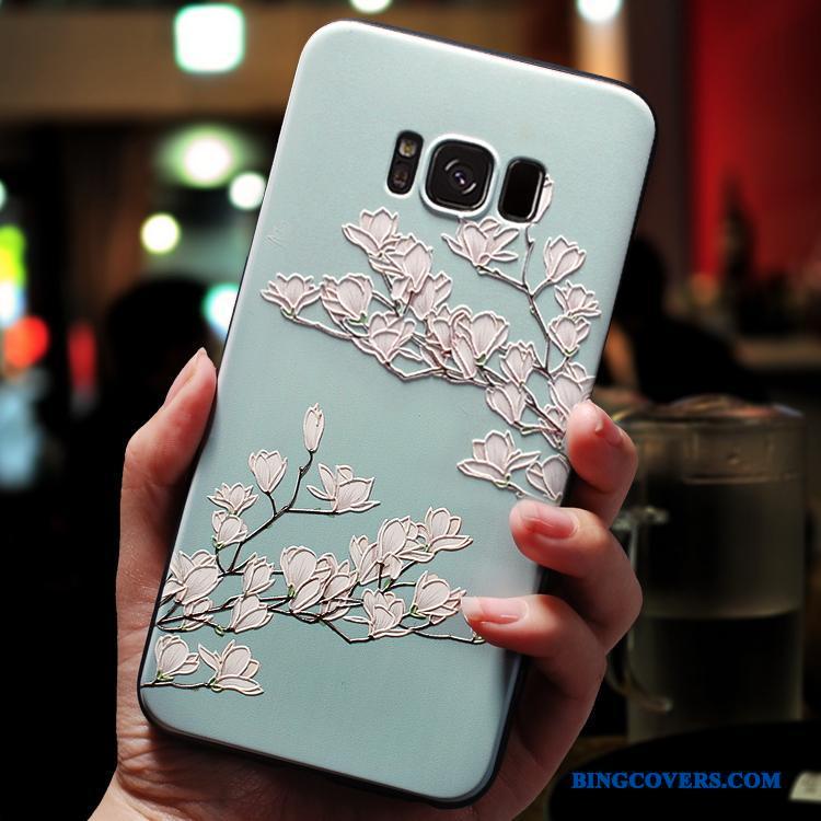 Samsung Galaxy S8+ Etui Alt Inklusive Anti-fald Hængende Ornamenter Af Personlighed Lyseblå Silikone Stjerne