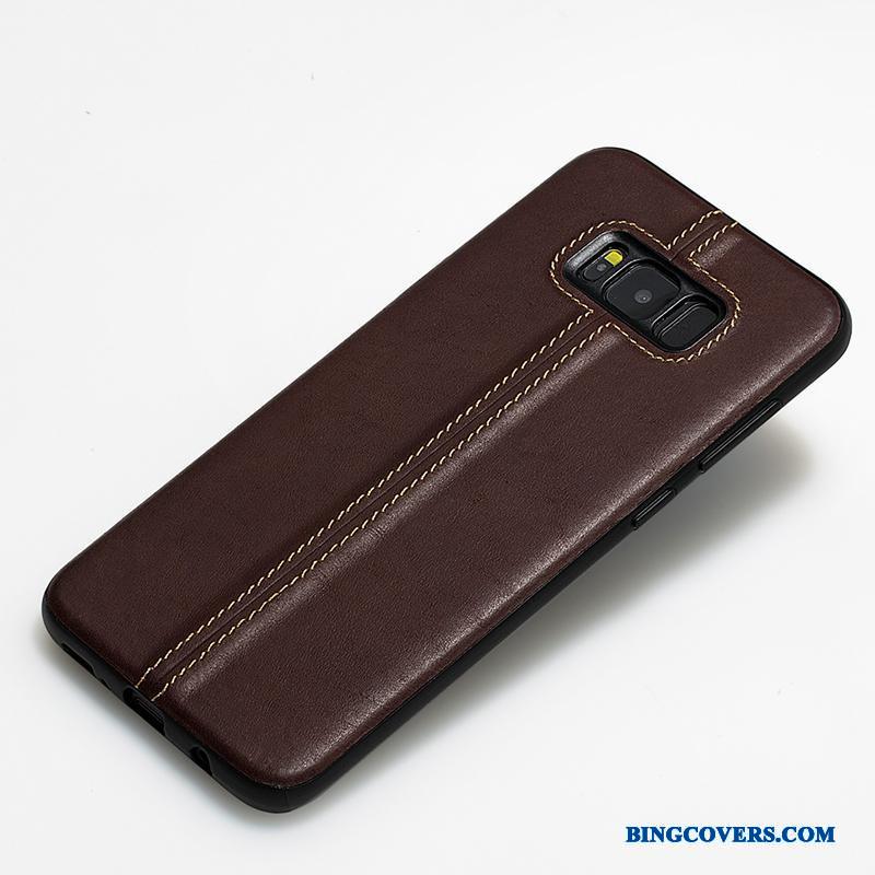 Samsung Galaxy S8 Etui Cover Beskyttelse Lædertaske Ægte Læder Alt Inklusive Bagdæksel Stjerne