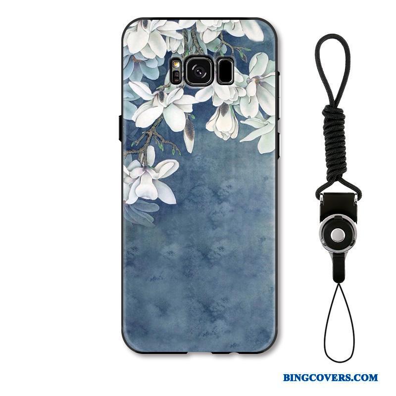 Samsung Galaxy S8 Etui Hængende Ornamenter Anti-fald Kunst Beskyttelse Blå Blomster Stjerne