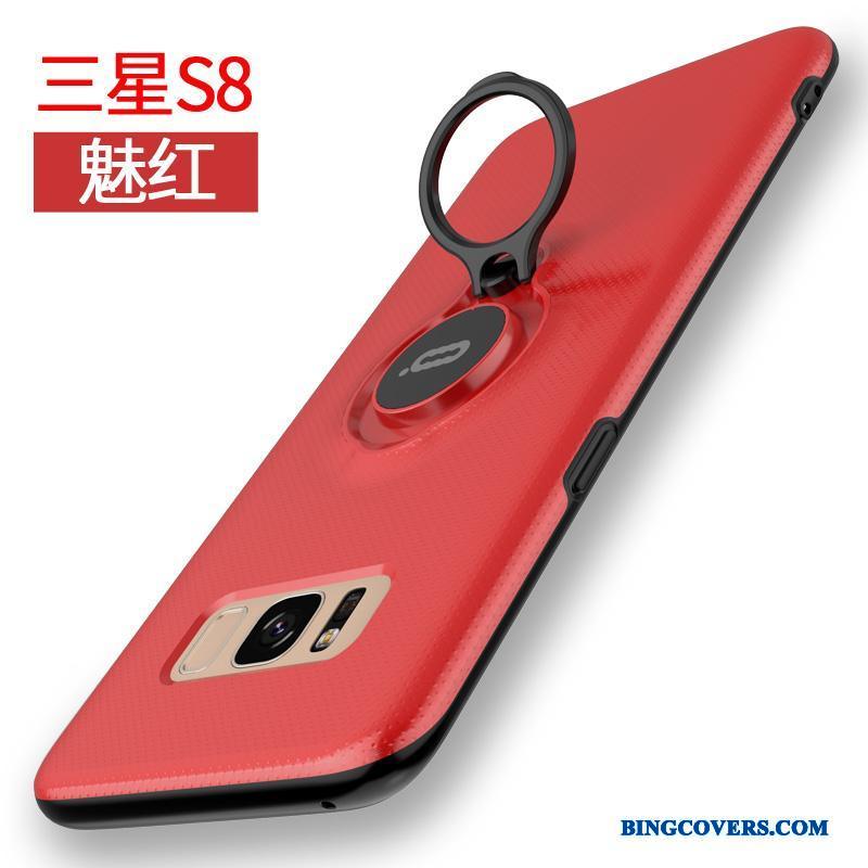 Samsung Galaxy S8 Rød Anti-fald Alt Inklusive Support Ring Spænde Telefon Etui