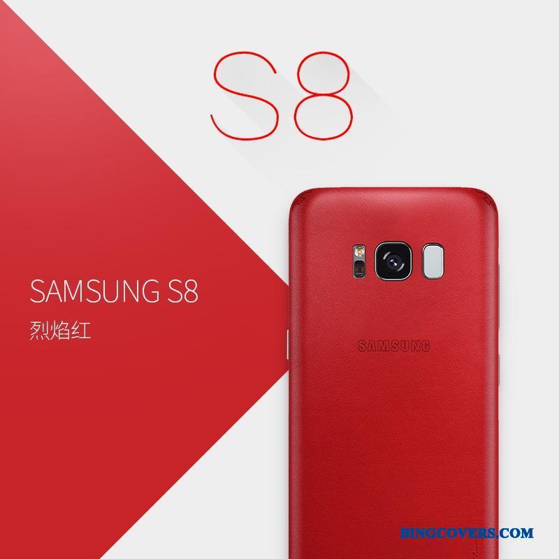 Samsung Galaxy S8 Rød Telefon Etui Kreativ Stjerne Ægte Læder Cover Alt Inklusive