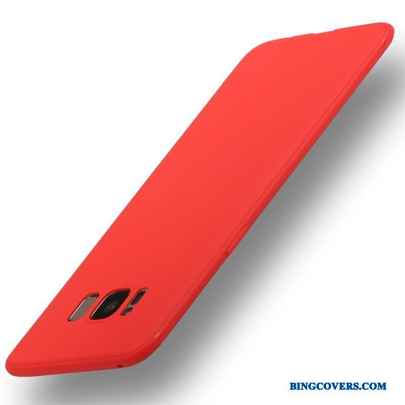 Samsung Galaxy S8 Silikone Rød Stjerne Anti-fald Nubuck Telefon Etui Cover