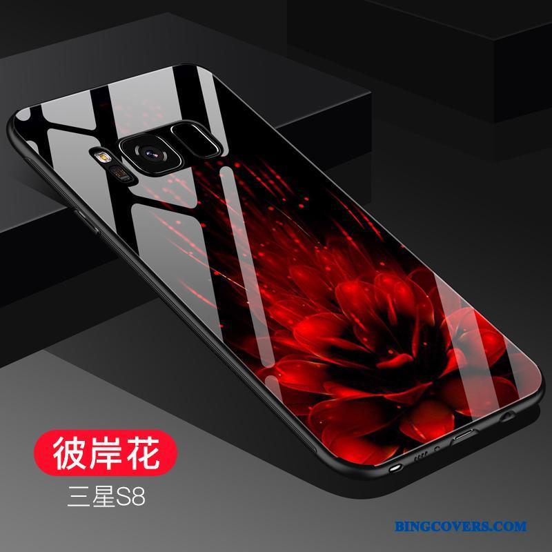 Samsung Galaxy S8 Trendy Anti-fald Rød Glas Kreativ Af Personlighed Telefon Etui