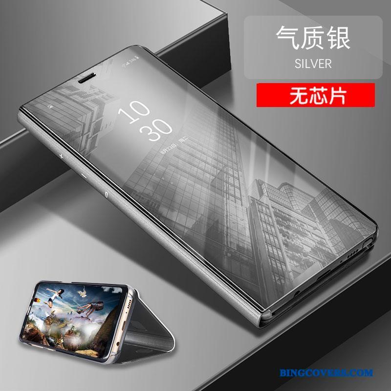 Samsung Galaxy S9+ Beskyttelse Spejl Sølv Lilla Telefon Etui Anti-fald Folio