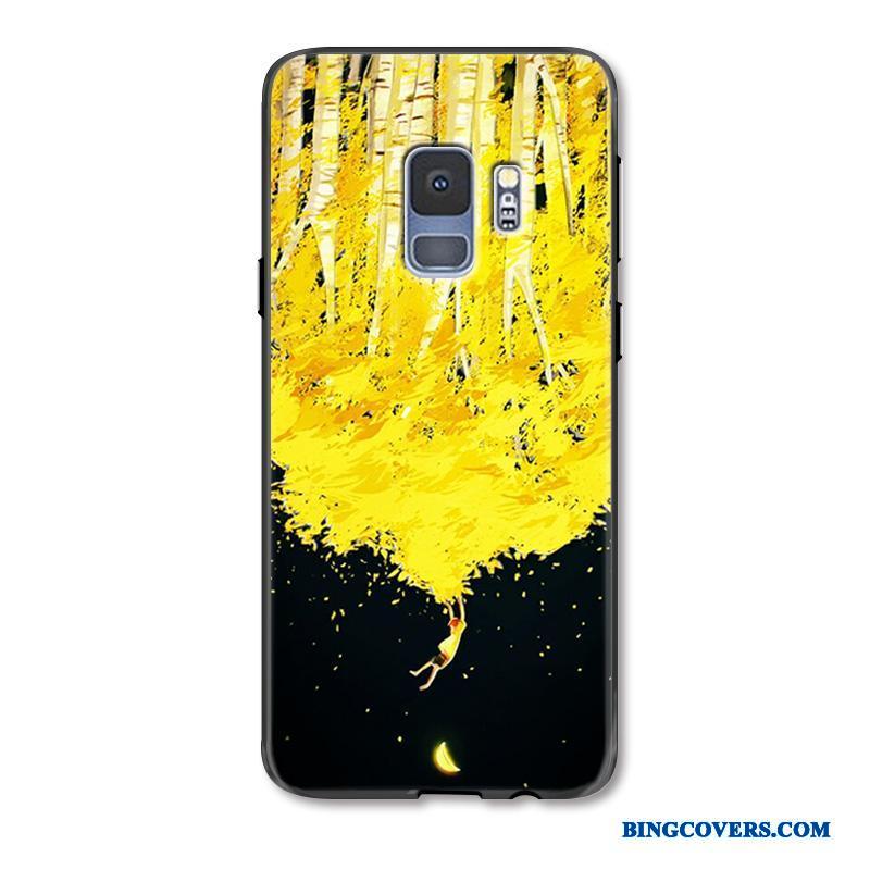 Samsung Galaxy S9 Etui Hængende Ornamenter Beskyttelse Gul Relief Malet Silikone Cover