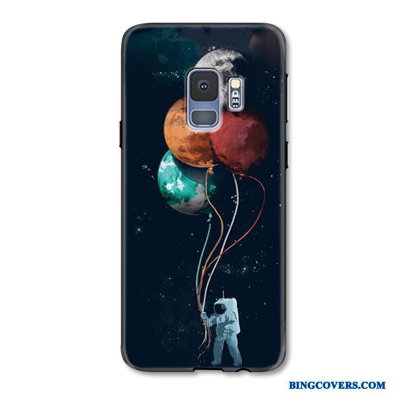 Samsung Galaxy S9+ Etui Stjerneklar Relief Sort Måned Kreativ Beskyttelse Cover