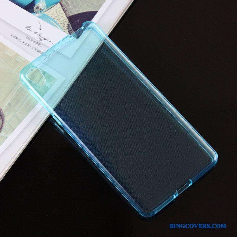 Sony Xperia E5 Telefon Etui Gennemsigtig Blå Beskyttelse Cover Blød Skridsikre