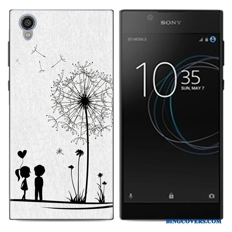 Sony Xperia L1 Mobiltelefon Cover Pu Anti-fald Hvid Etui Beskyttelse