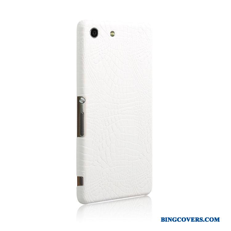 Sony Xperia M5 Dual Lædertaske Krokodille Mønster Mobiltelefon Beskyttelse Cover Telefon Etui Hvid