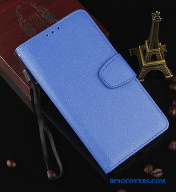 Sony Xperia X Blå Blød Lædertaske Silikone Telefon Etui Folio Beskyttelse