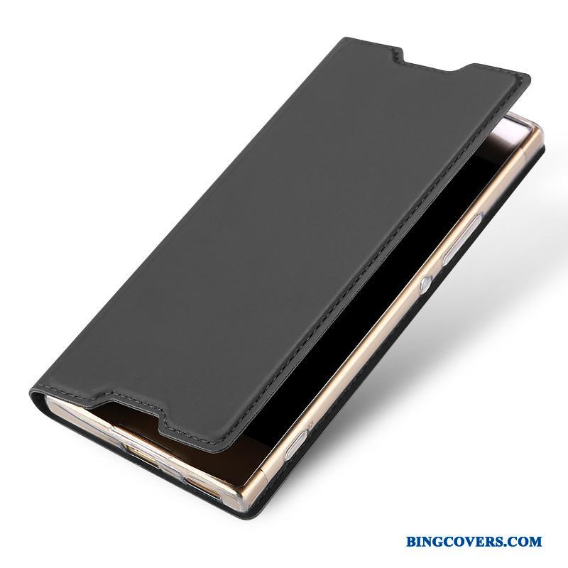 Sony Xperia Xa1 Ultra Etui Kort Anti-fald Business Cover Mobiltelefon Let Tynd Sort