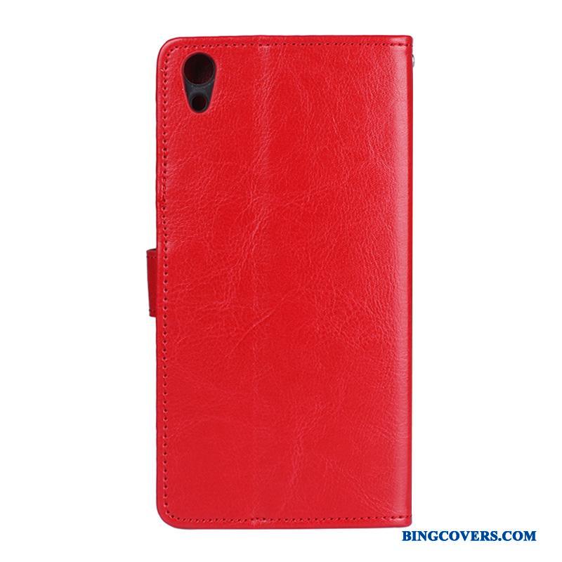 Sony Xperia Xa1 Ultra Tegnebog Rød Telefon Etui Cover Lædertaske Mobiltelefon