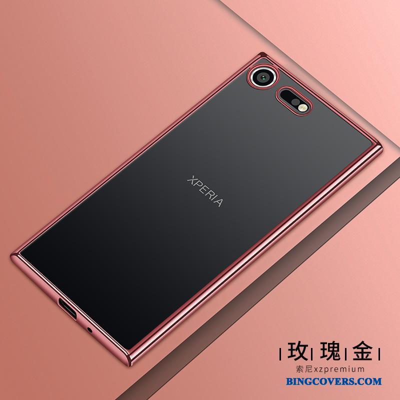 Sony Xperia Xz1 Compact Blød Rosa Guld Gennemsigtig Silikone Etui Telefon Beskyttelse