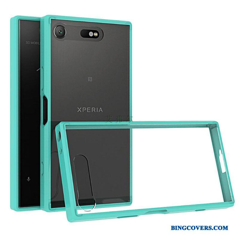 Sony Xperia Xz1 Compact Telefon Etui Gennemsigtig Grøn Mobiltelefon Cover Beskyttelse Blå