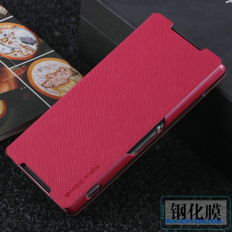 Sony Xperia Z2 Cover Business Clamshell Beskyttelse Anti-fald Rød Telefon Etui