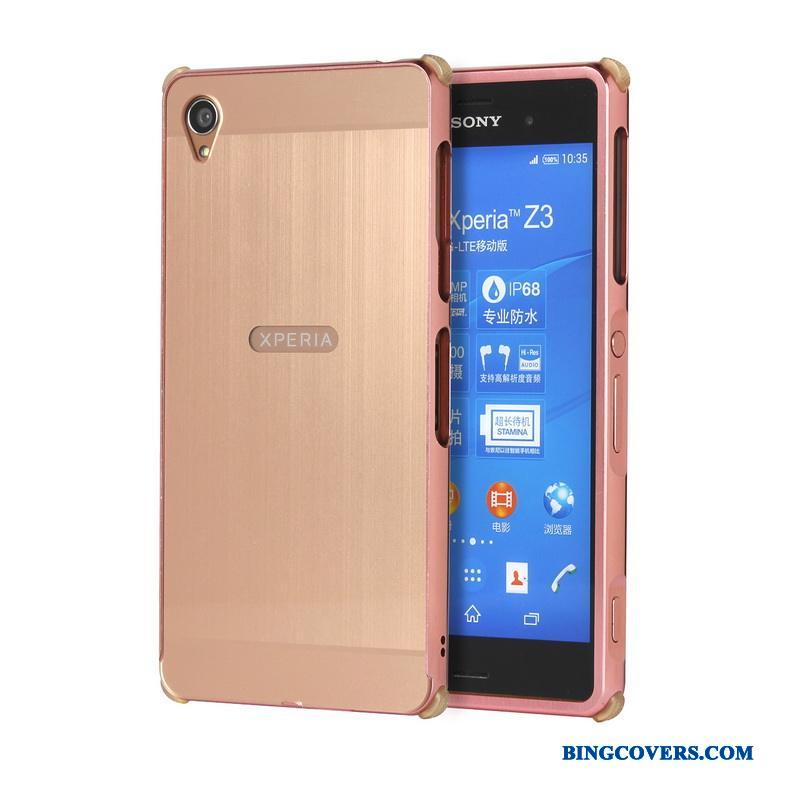 Sony Xperia Z3+ Etui Cover Rosa Guld Bagdæksel Beskyttelse Anti-fald Telefon