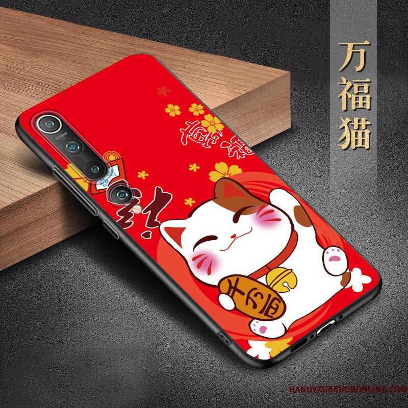 Xiaomi Mi 10 Nubuck Lille Sektion Etui Silikone Rød Trend Beskyttelse