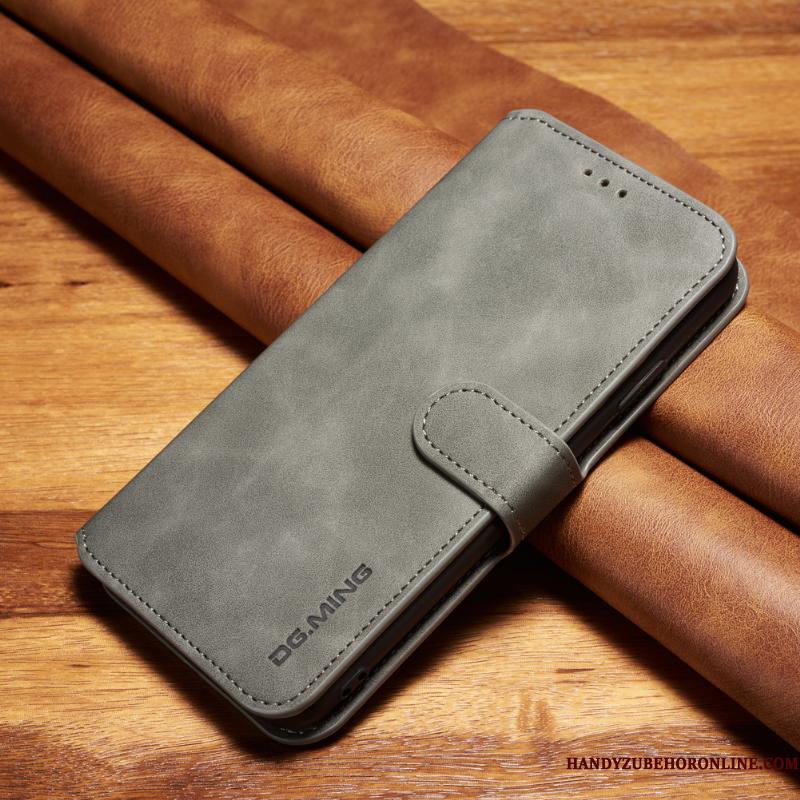Xiaomi Mi 10 Pro Etui Vintage Folio Lædertaske Blød Alt Inklusive Cover Grå